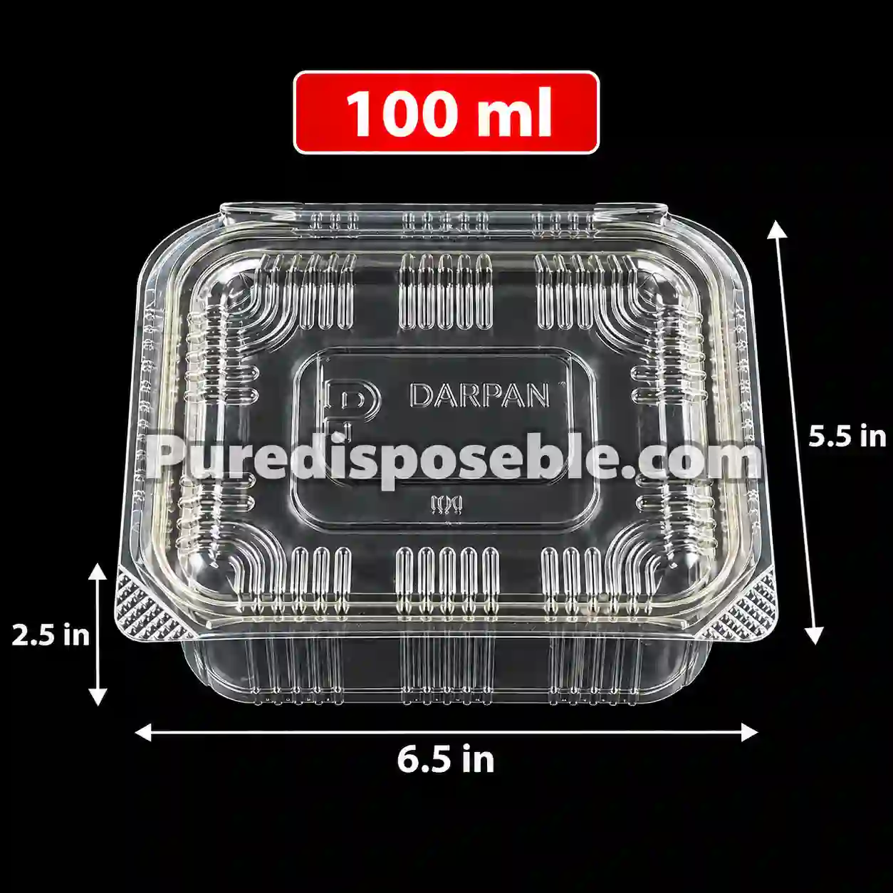 100 ML HINGED ( 50 PCS IN ONE PKT )