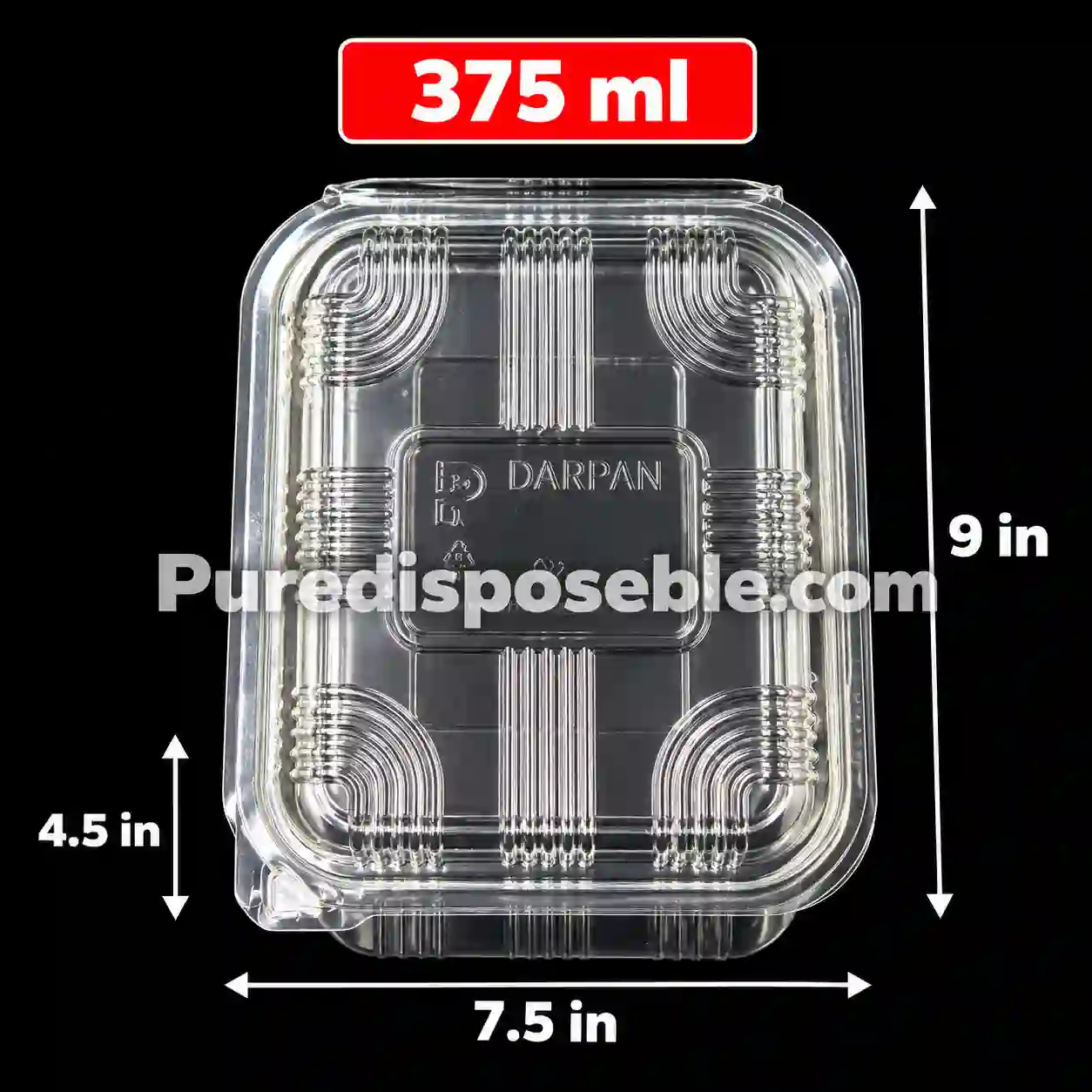 375 ML HINGED ( 50 PCS IN ONE PKT )