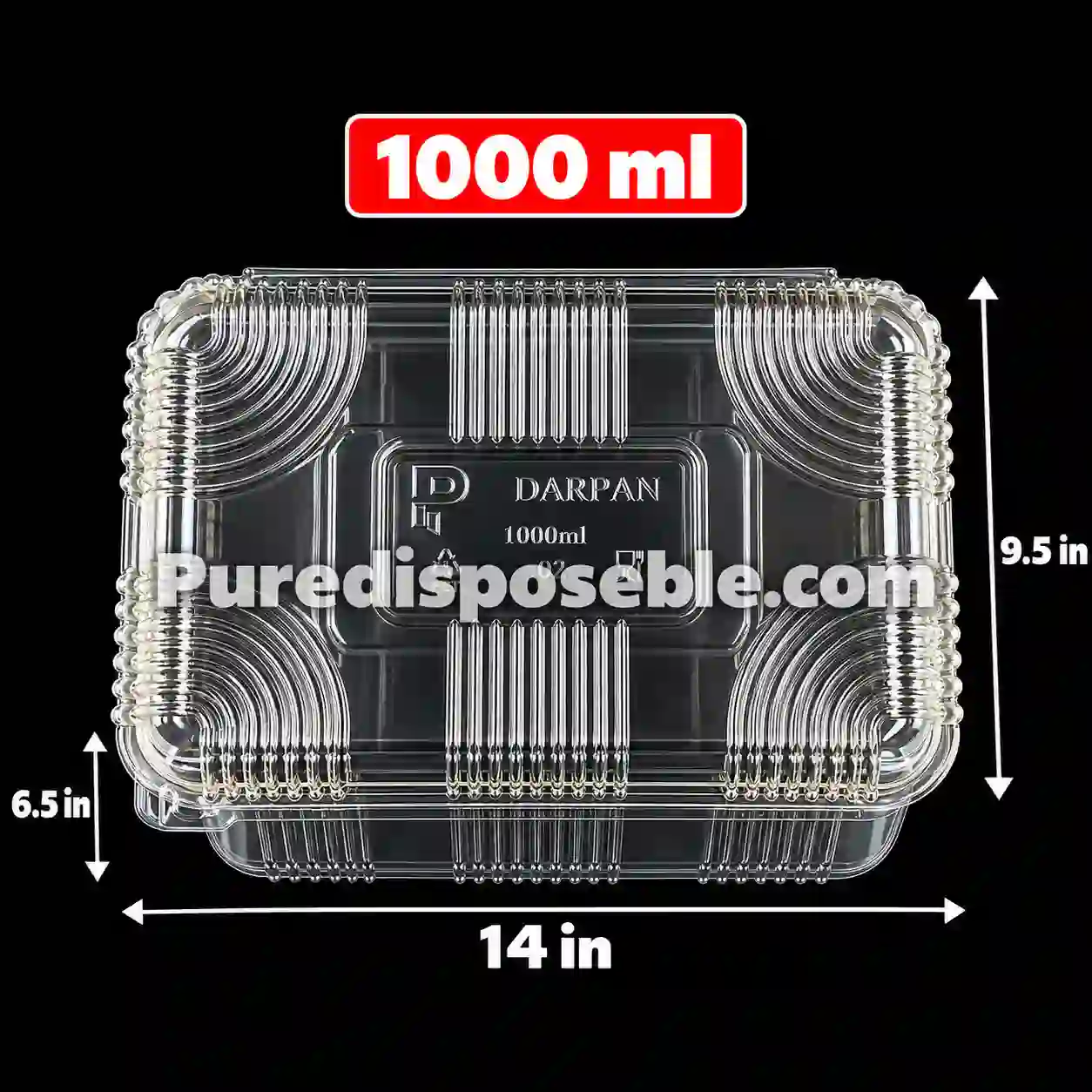 1000 ML HINGED ( 50 PCS IN ONE PKT )