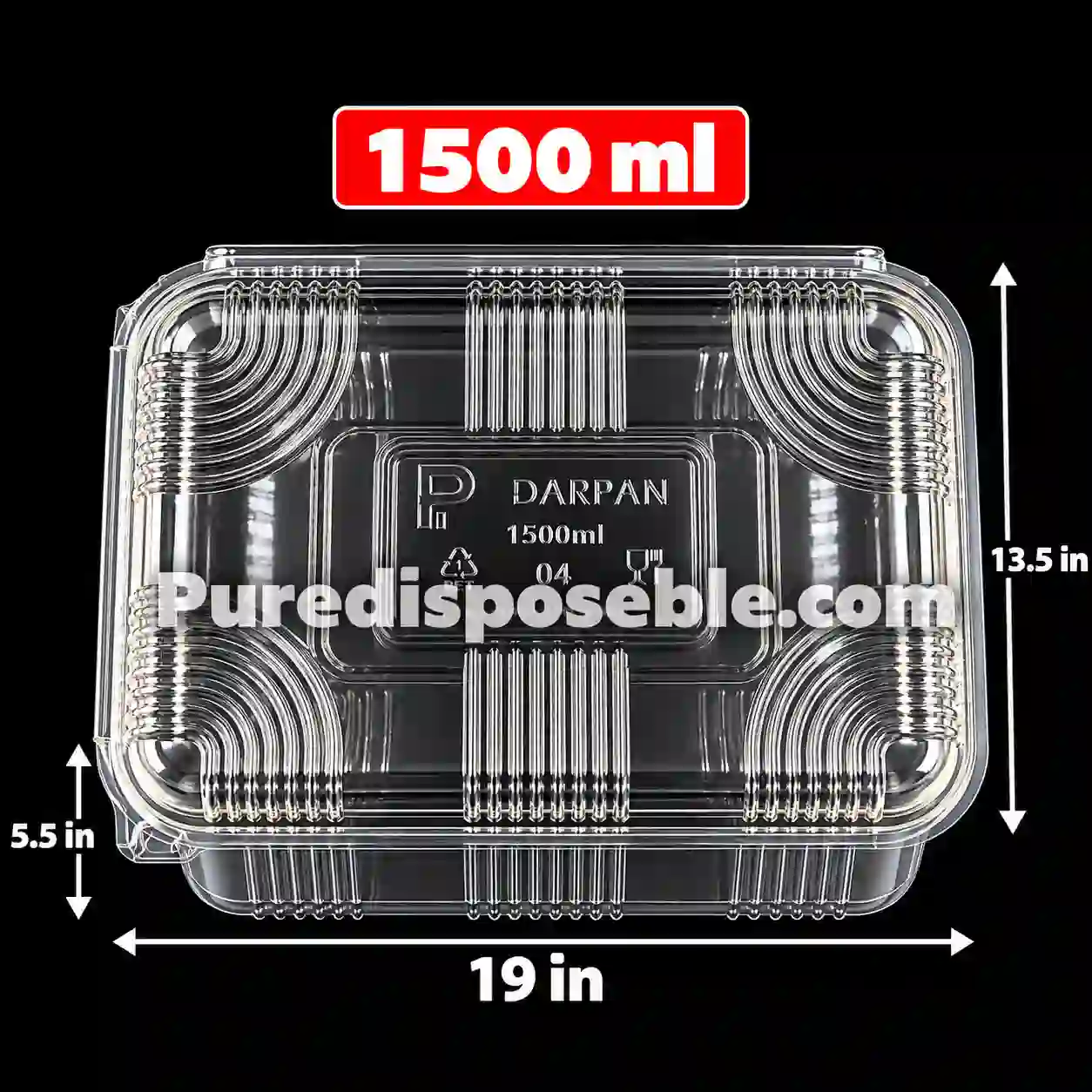 1500 ML HINGED ( 50 PCS IN ONE PKT )