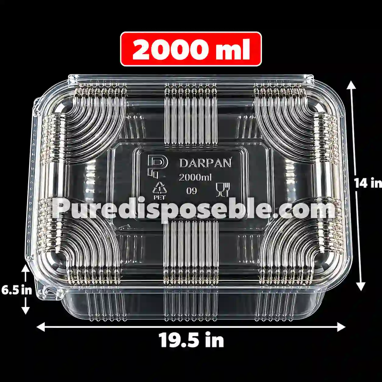 2000  ML HINGED ( 50 PCS IN ONE PKT )
