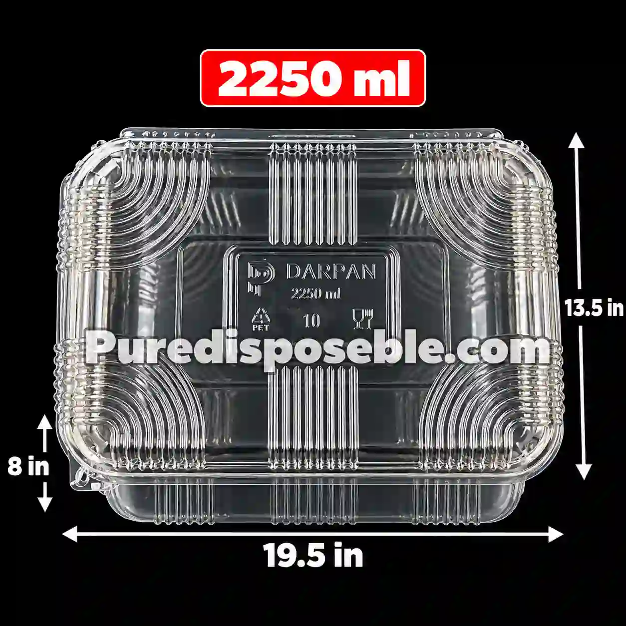 2250  ML HINGED ( 50 PCS IN ONE PKT )